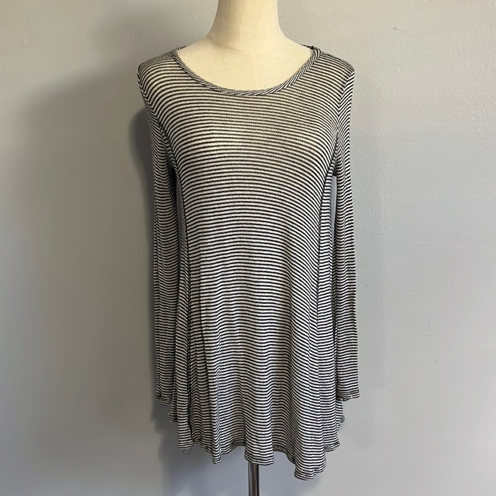 Striped Flowy Tunic Ssweater